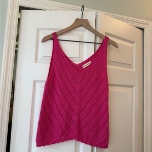 Pink knitted tank top